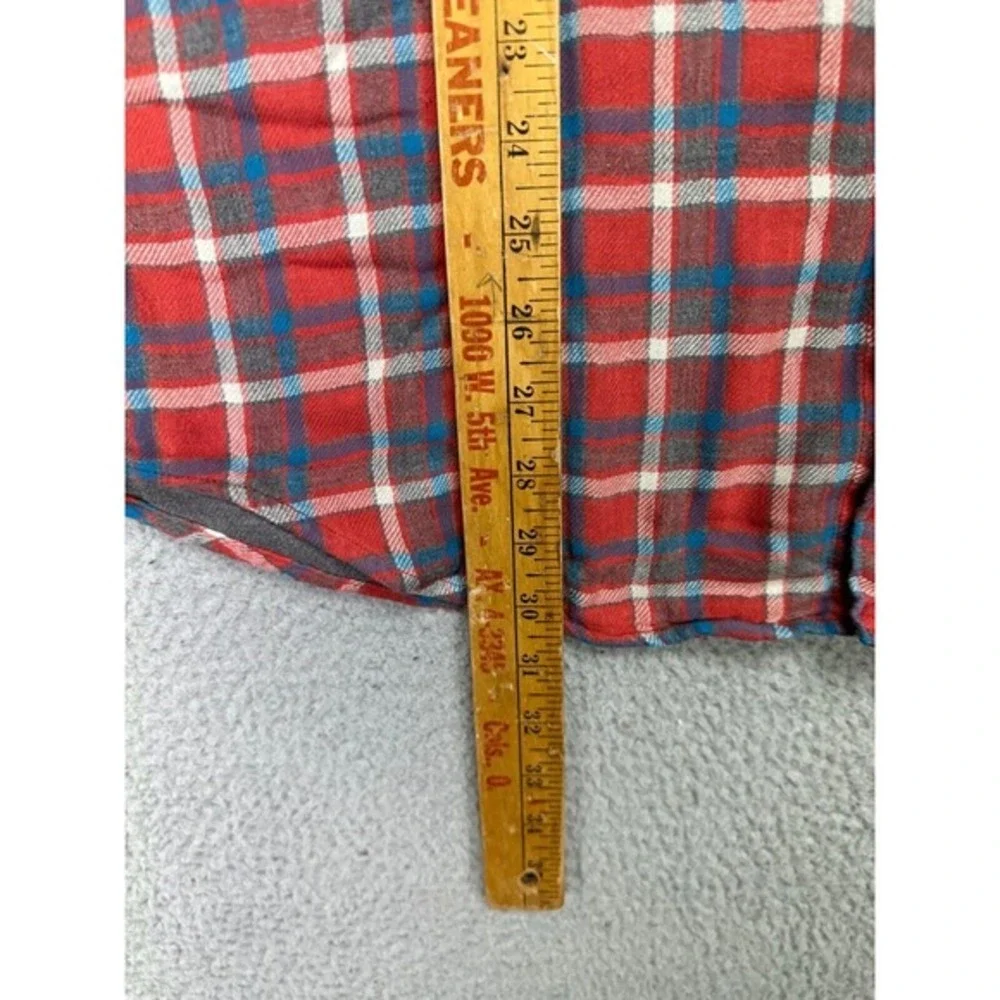 J Crew Shirt Adult Large Red Plaid Slim Fit Flannel Button Down Long Sleeve Mens